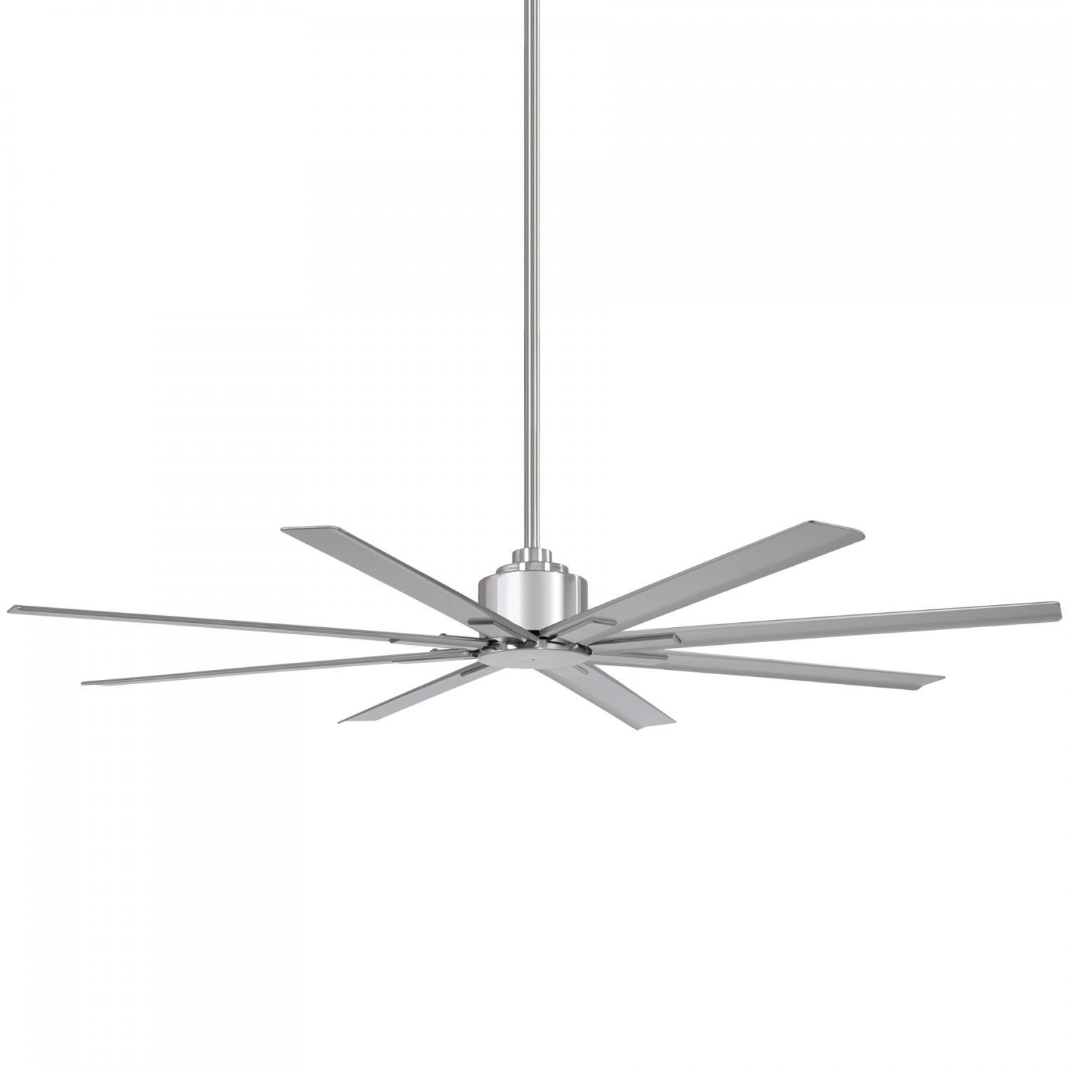 Minka-Aire Xtreme H2O 65-Inch 8-Blade Ceiling Fan in Brushed Nickel Finish W/ Silver Blades - F896-65-BNW