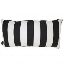 Black Cabana Outdoor Lumbar Pillow W/ Piping By Lava Pillows - 12 X 24