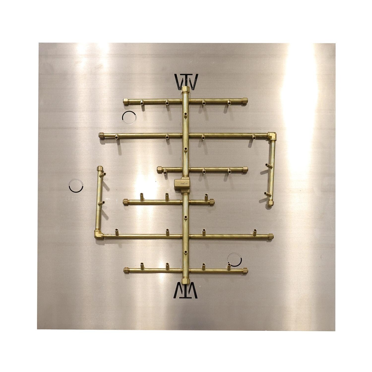 Warming Trends 25 X 22 CROSSFIRE Brass Natural Gas/Propane Burner w/ 42 Square Plate