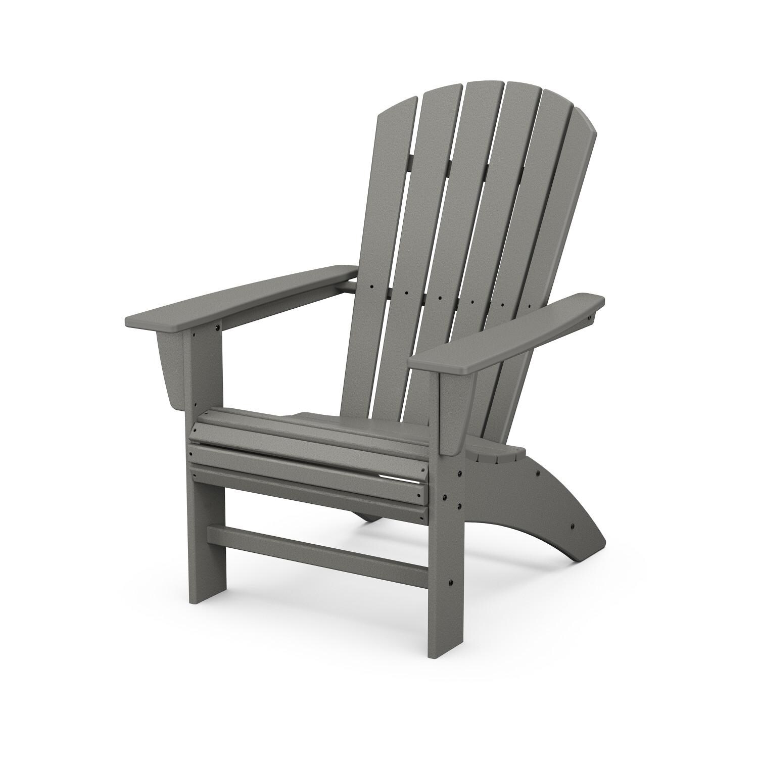 Nautical Recycled Plastic Curveback Adirondack in Slate Gray by POLYWOOD