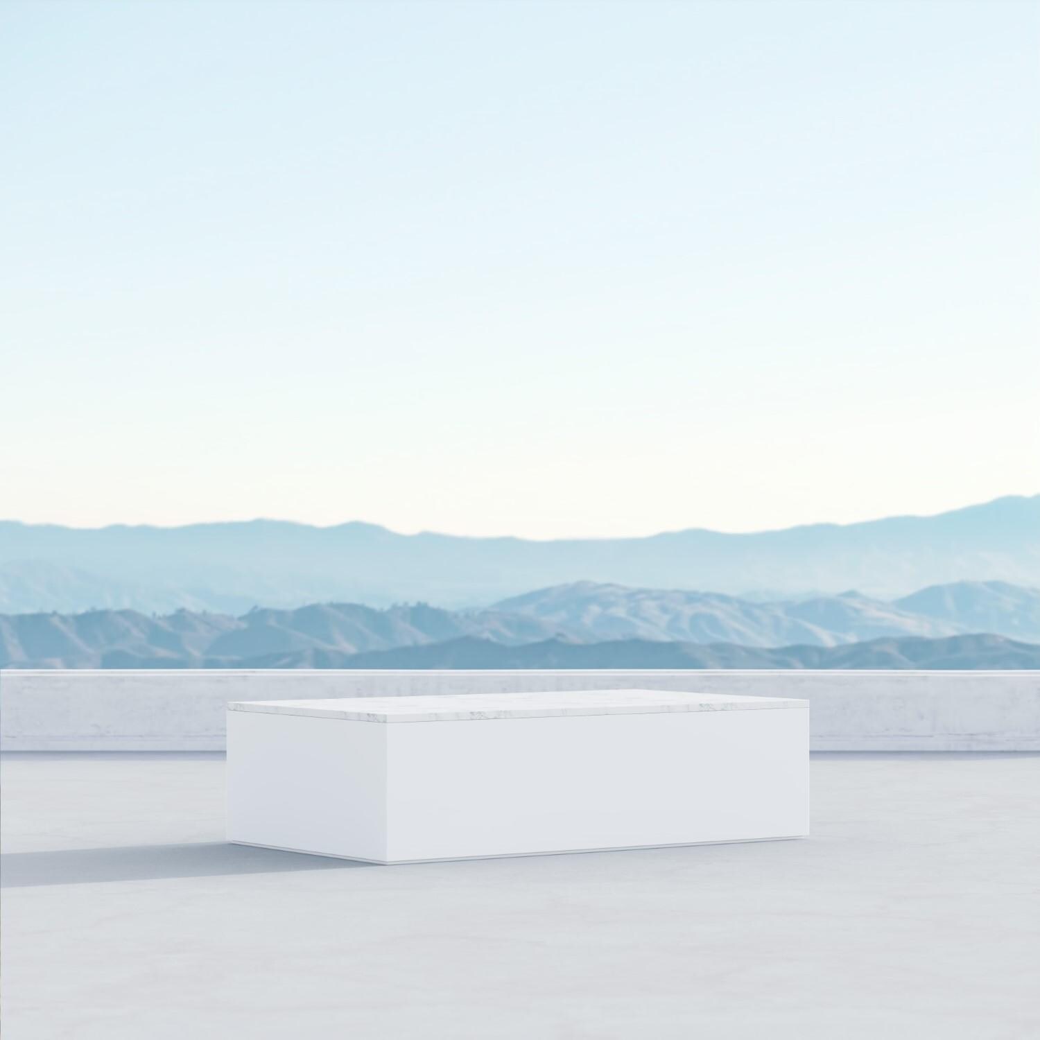Porto Aluminum Coffee Table in White by Azzurro Living