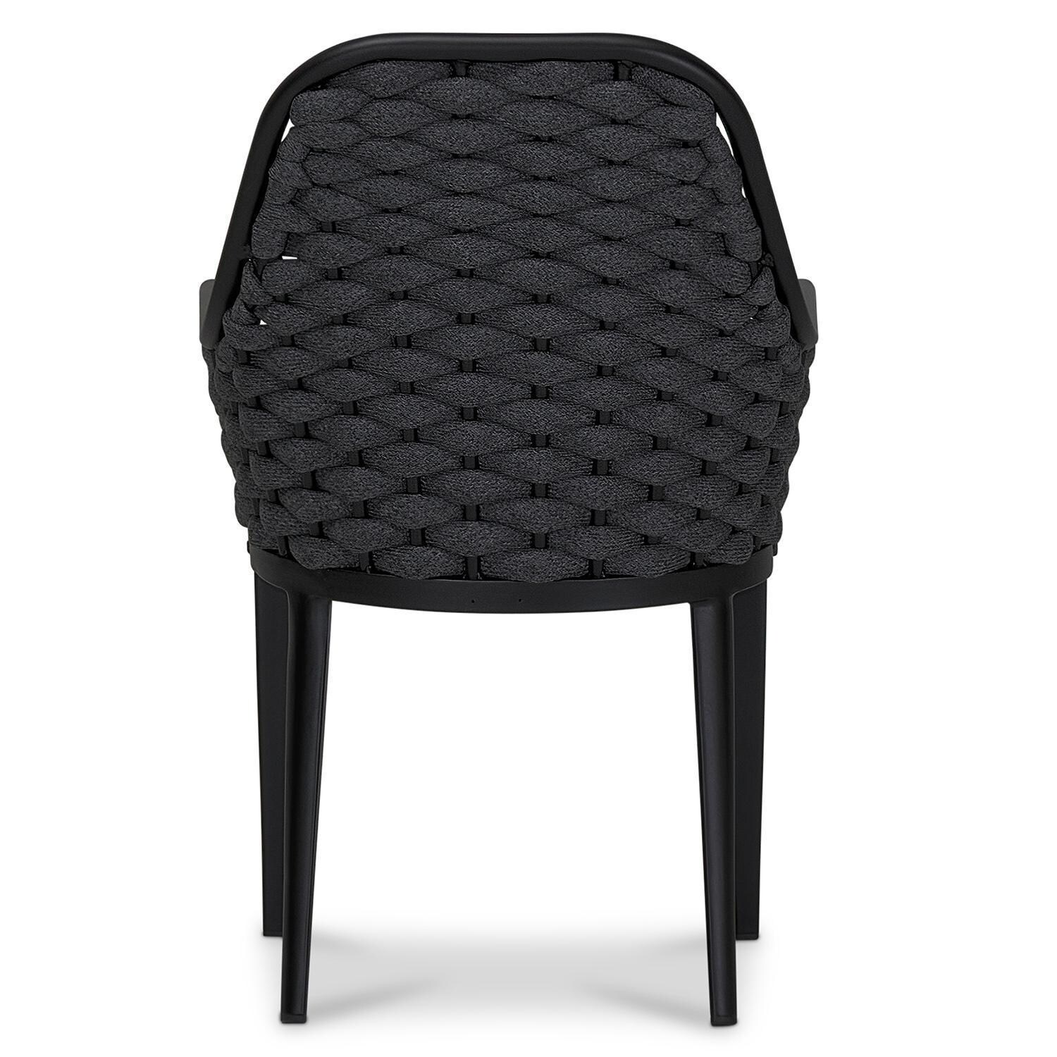 Chloe Bay Aluminum Dining Chair in Black by Lakeview - Back View - Background thumbnail