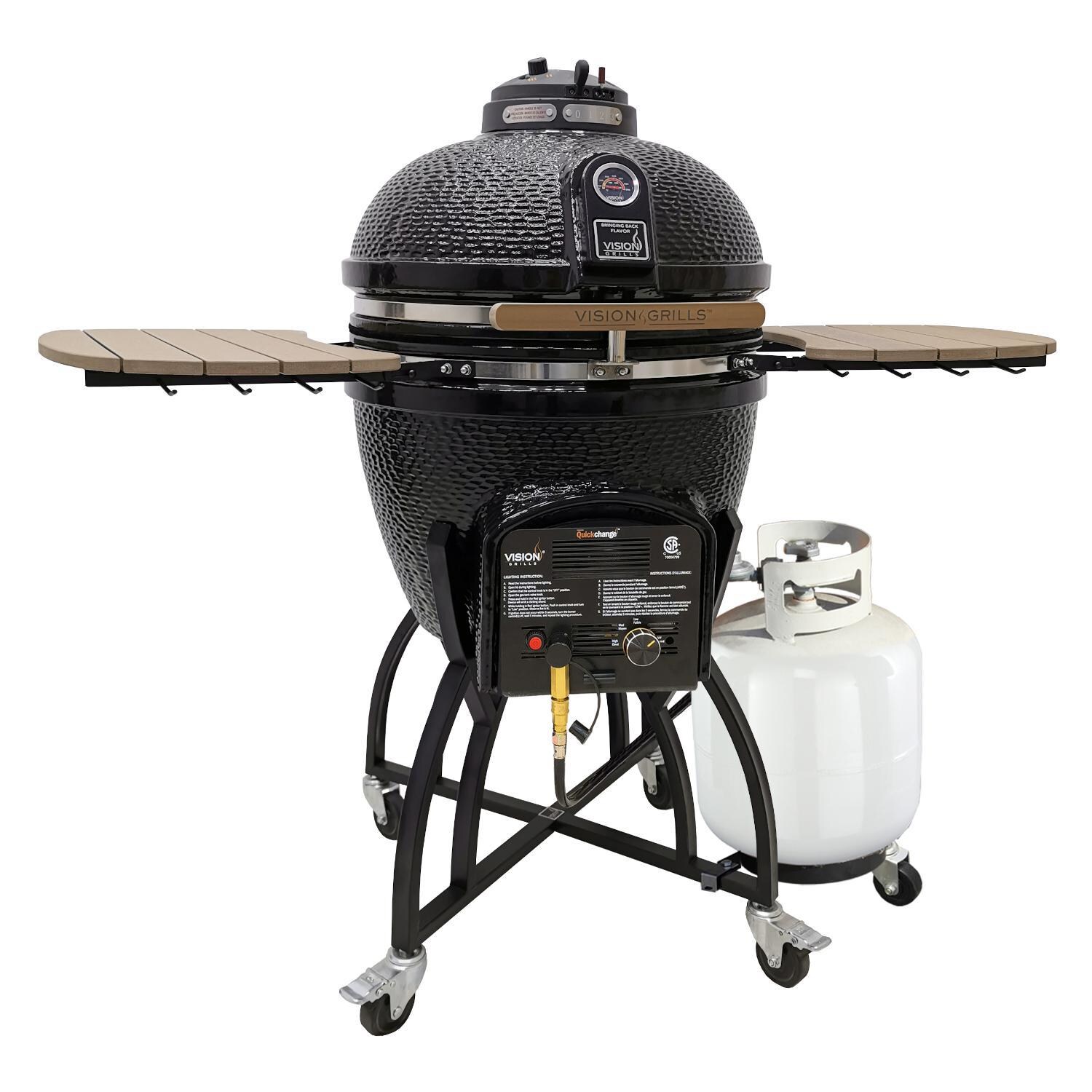 Vision C-4C1F1-H Professional C-Series Ceramic Kamado Grill - Black thumbnail