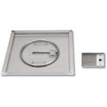 Peterson Outdoor Campfyre 25 X 25 Inch Natural Gas Electronic On/Off Remote Square Stainless Steel Fire Pit Burner Kit image