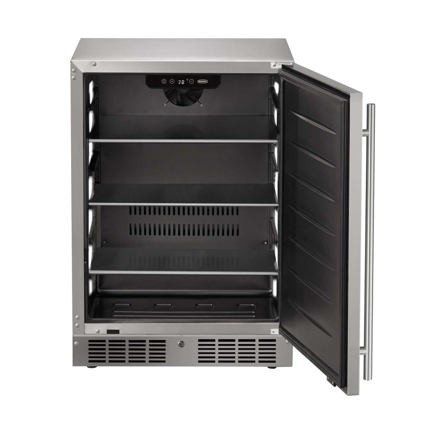 Marvel MRRE224-SS31A 24-in 5.1 Cu. Ft. Refrigerator - Door Open - White Background thumbnail