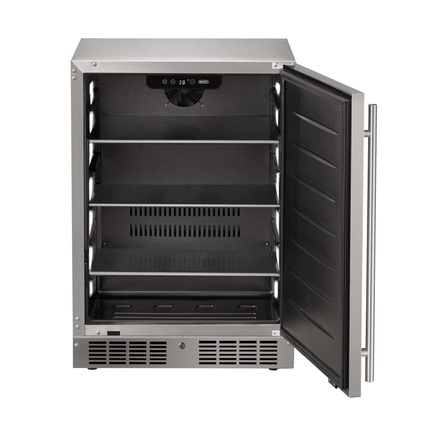 Marvel MRRE224-SS31A 24-in 5.1 Cu. Ft. Refrigerator - Door Open - White Background thumbnail