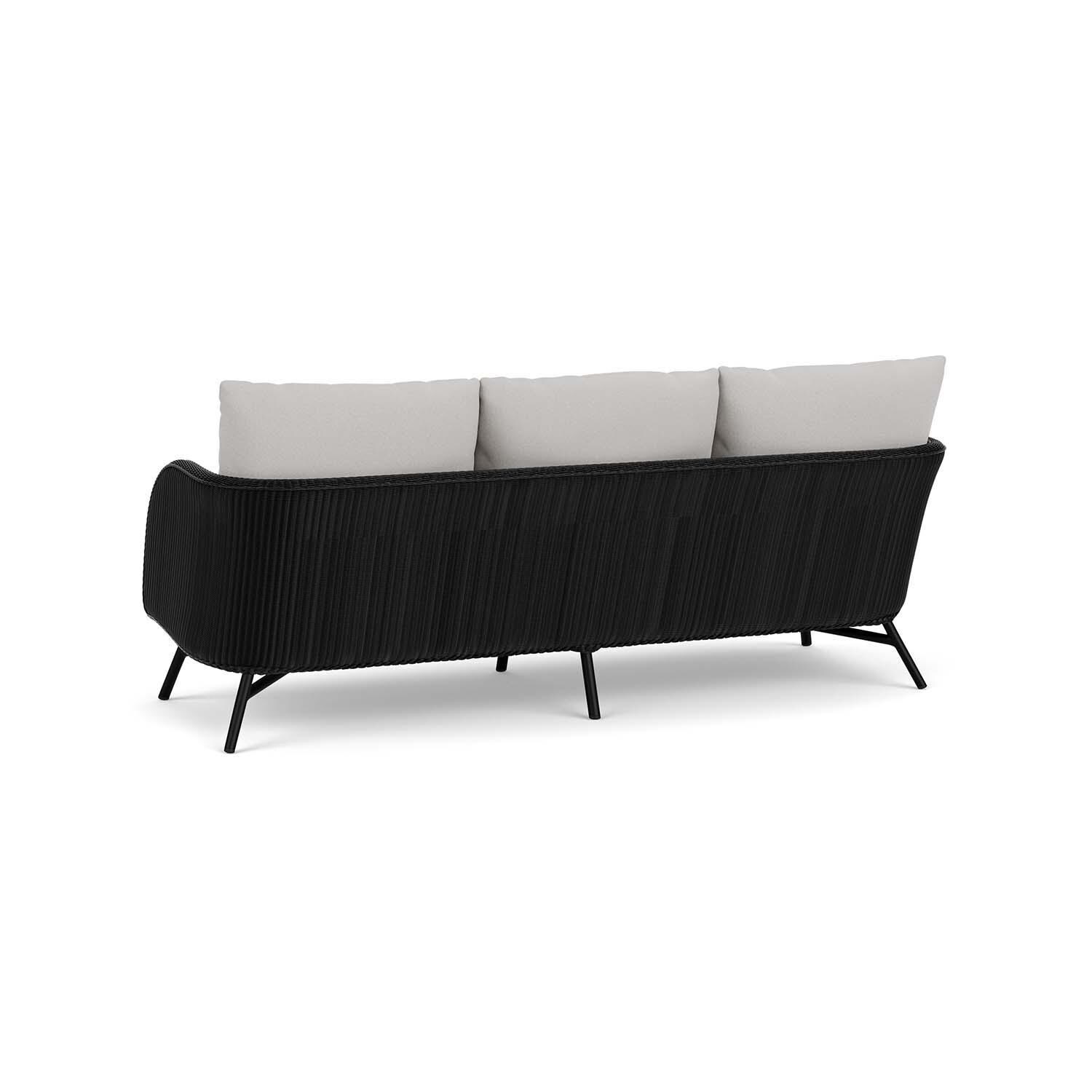 Lloyd Flanders Essence Sofa W/Tundra Dove Fabric - Ebony Finish - Back Left thumbnail