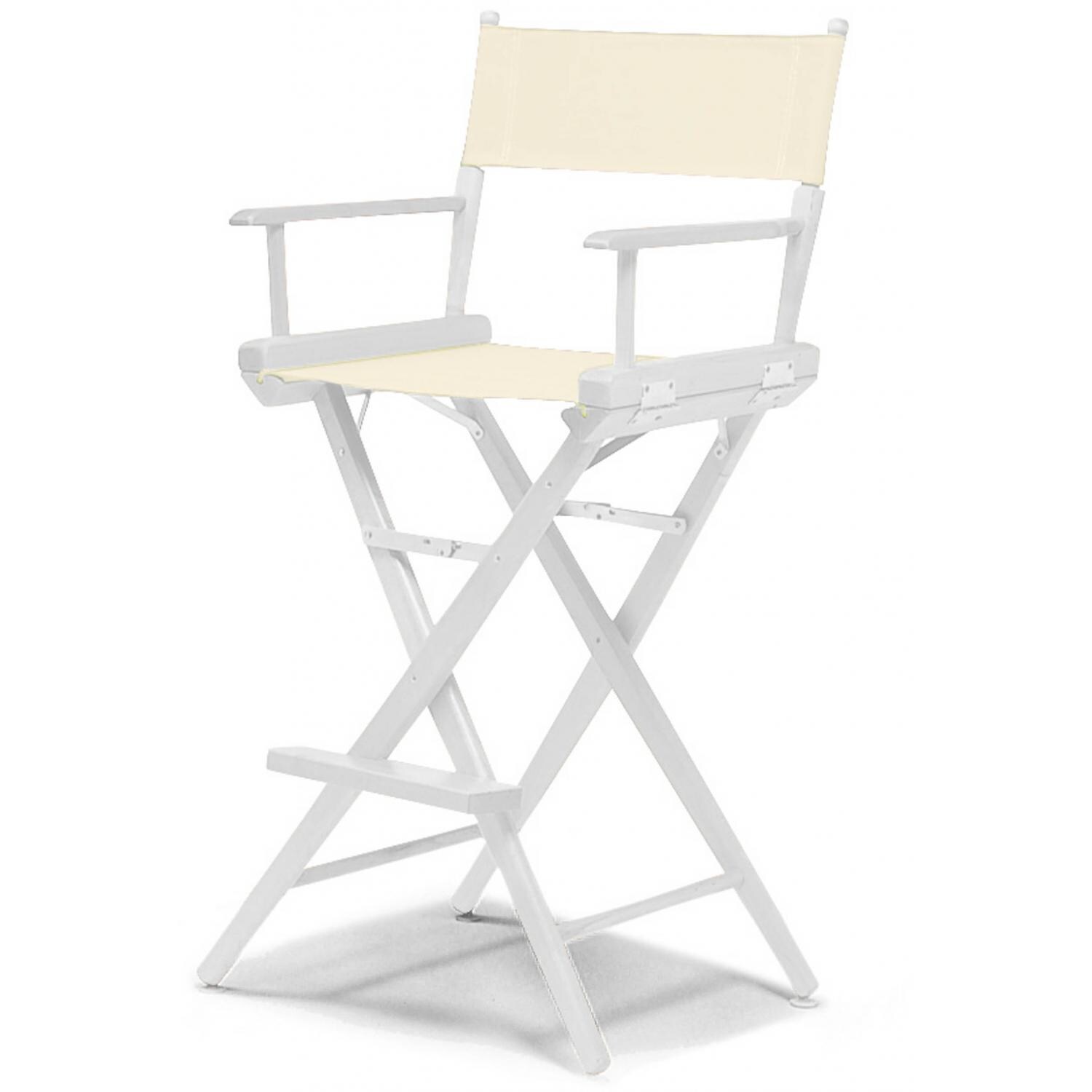 World Famous Bar Height Director Chair By Telescope Casual - White/Natural thumbnail