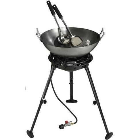 Eastman Outdoors Outdoor Gourmet 22 Inch Carbon Steel Wok Kit