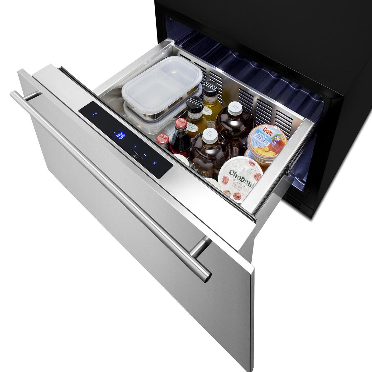 Summit FF1DSS24 Commercial 24-Inch 1.6 Cu. Ft. Built-In Drawer Refrigerator - Food and Drinks thumbnail