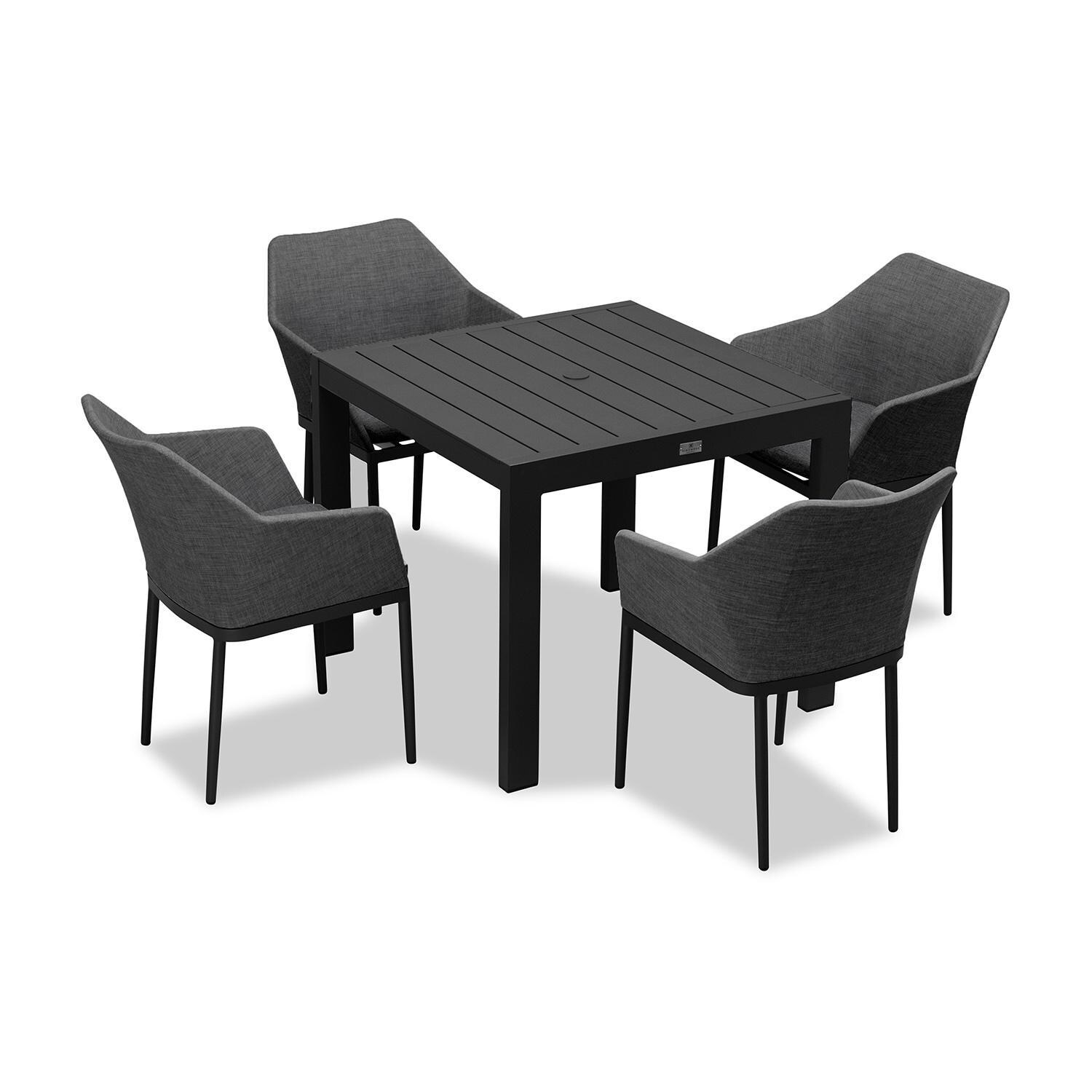 Starlook Bay 4 Seat Square Dining Table in Black by Lakeview - Top View - White Background thumbnail