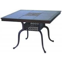 Darlee Series 77 41 X 41 Inch Cast Aluminum Patio Dining Table With Granite Top - Mocha / Brown Granite Tile