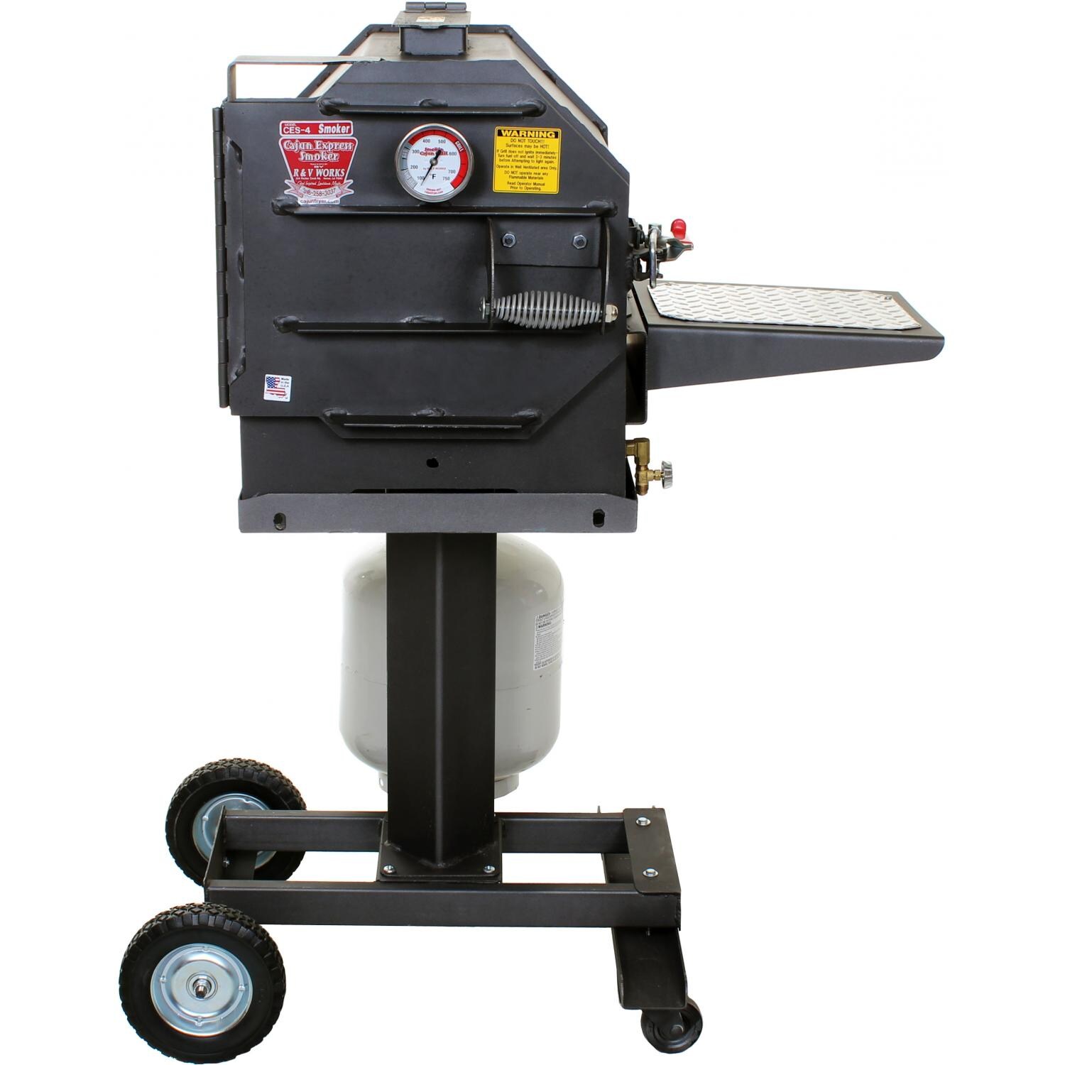 Cajun Express Smoker - 4 Rib Propane Pressure Smoker (Propane Tank Not Included) thumbnail