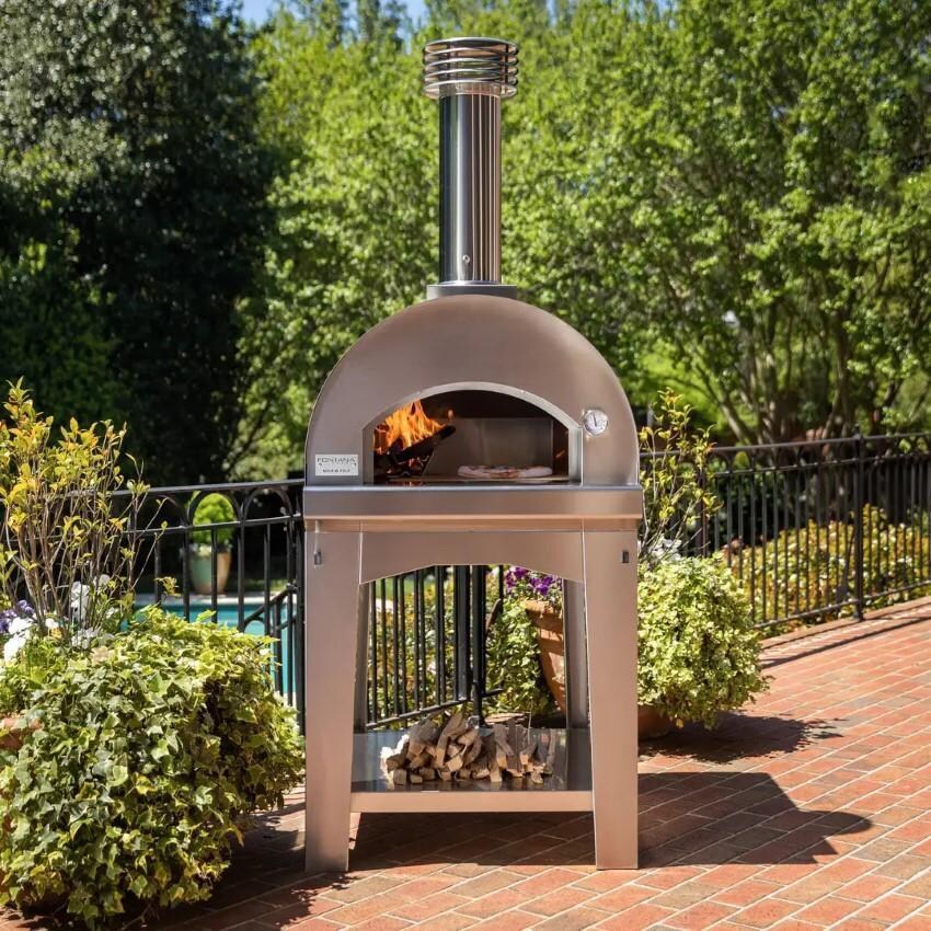 Fontana Forni FTMAR-A Margherita Wood-Fired Pizza Oven On Cart - Anthracite - Lifestyle thumbnail