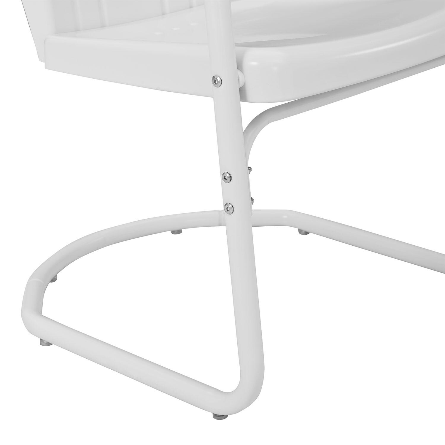 Ultimate Patio UP-32243WH 3Pc Retro Outdoor Bistro Set in White Satin - Base legs - Detail thumbnail