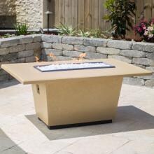 American Fyre Designs Cosmopolitan 54-Inch Rectangular Propane Gas Fire Table - Cafe Blanco