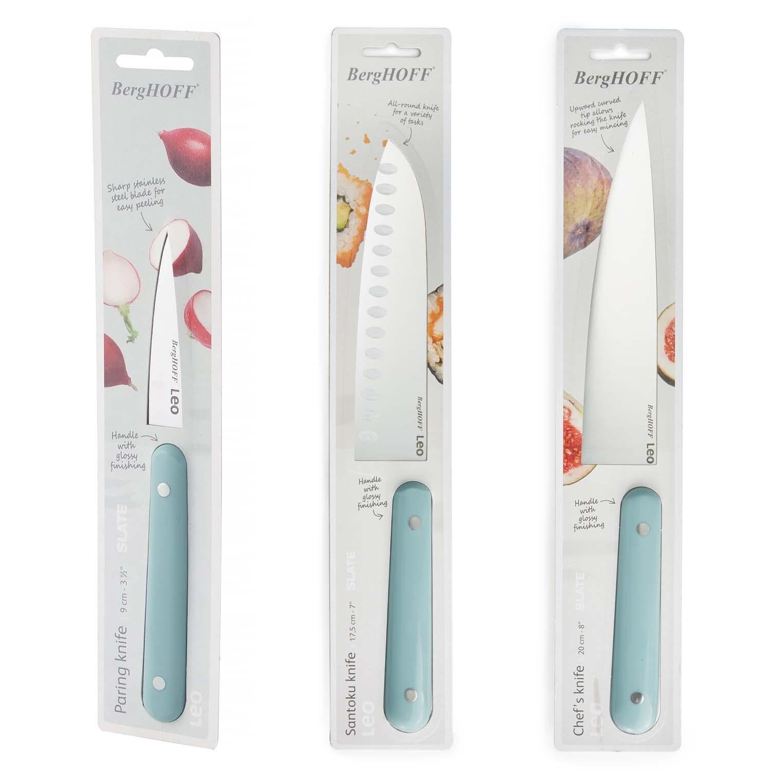 BergHOFF Leo Glints 3 Pc Stainless Steel Cutlery Set - Slate - Shown in Package - White Background thumbnail