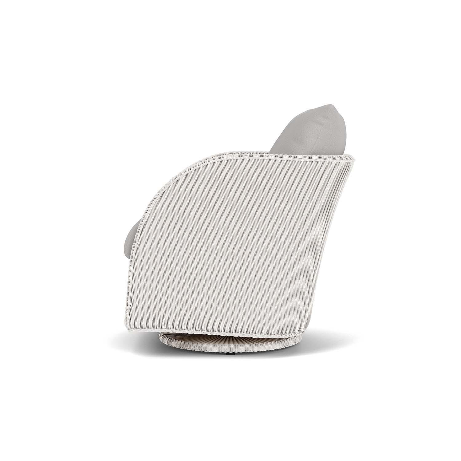 Lloyd Flanders Essence Swivel Glider Lounge Chair W/Tundra Dove Fabric - White Finish - Side thumbnail