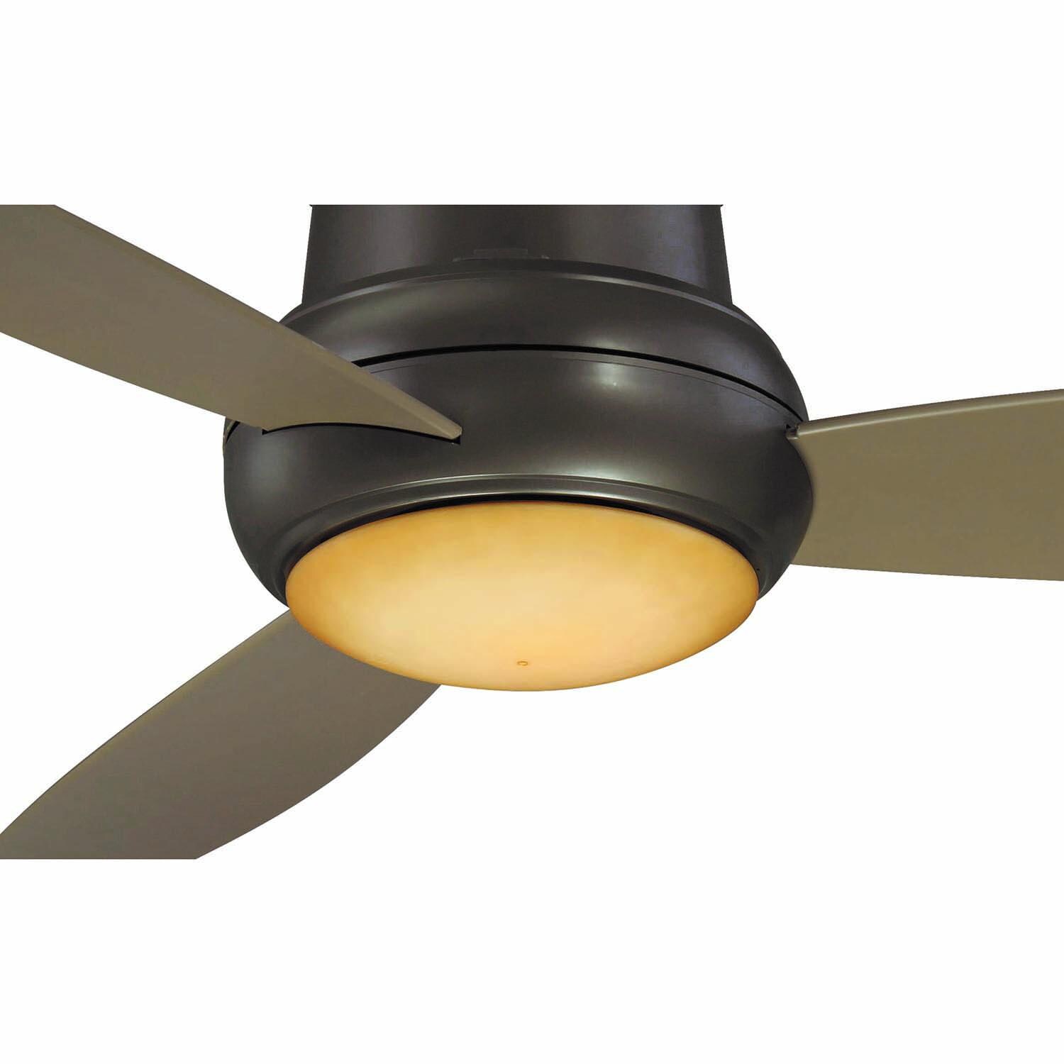 Minka-Aire F474L-ORB Concept II Wet 52-Inch 3-Concave Blade LED Ceiling Fan in Oil Rubbed Bronze Finish w/ Taupe Blades & Pietra Glass - Light thumbnail