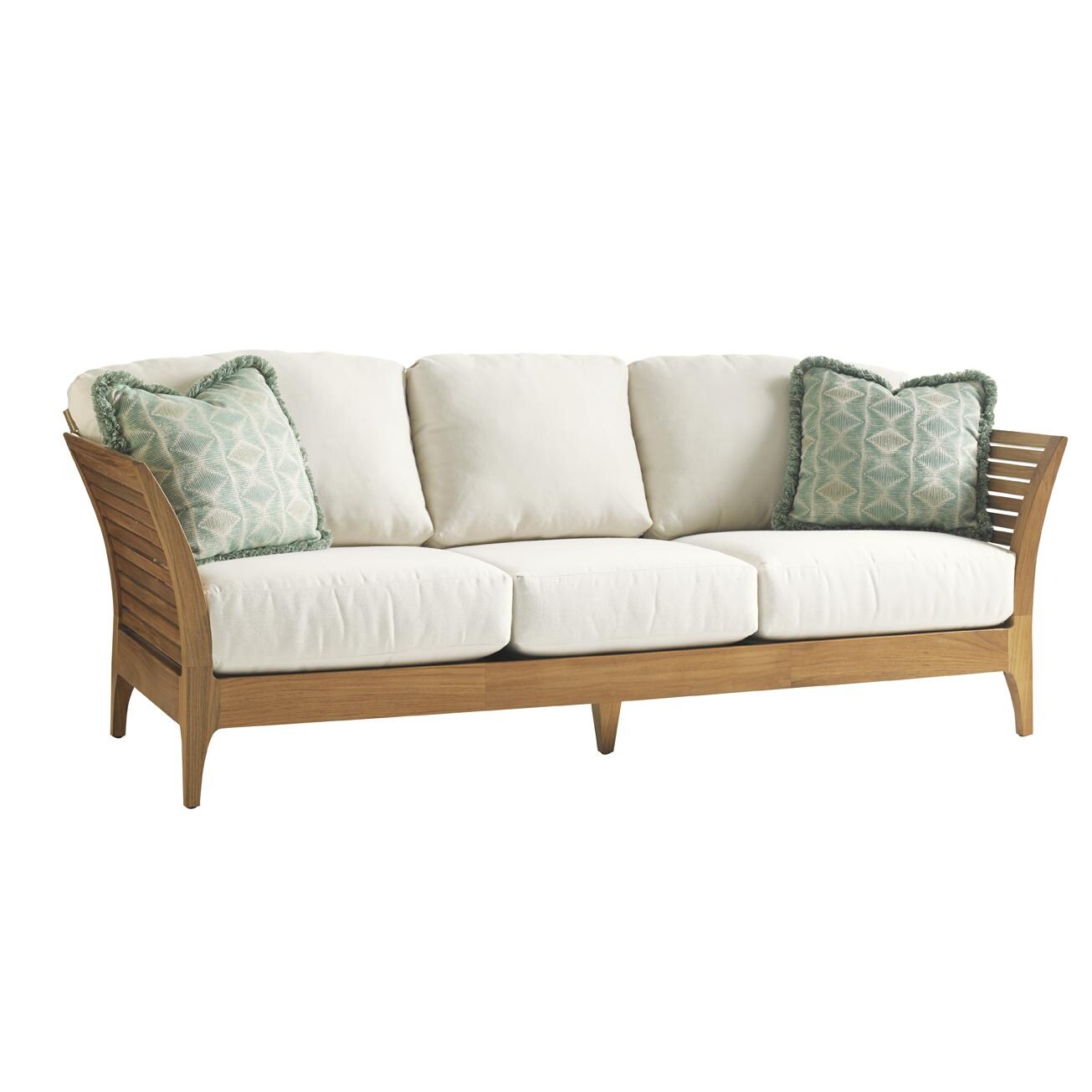 Tres Chic Teak Patio Sofa W/ Sunbrella Fabric By Tommy Bahama image