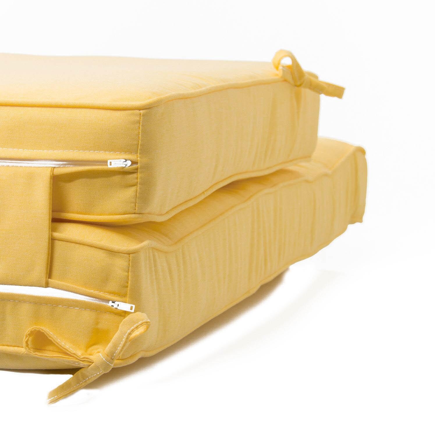 Long Replacement Chaise Lounge Cushion With Piping - Zipper And Tie Detail thumbnail