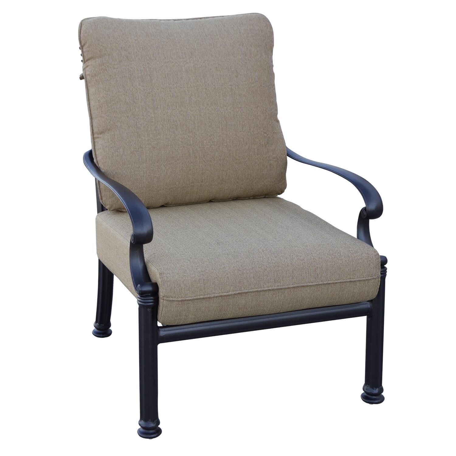 Darlee B/201018-7PC-60RQB Santa Barbara Cast Aluminum Club Chair W/ Sesame Cushions thumbnail
