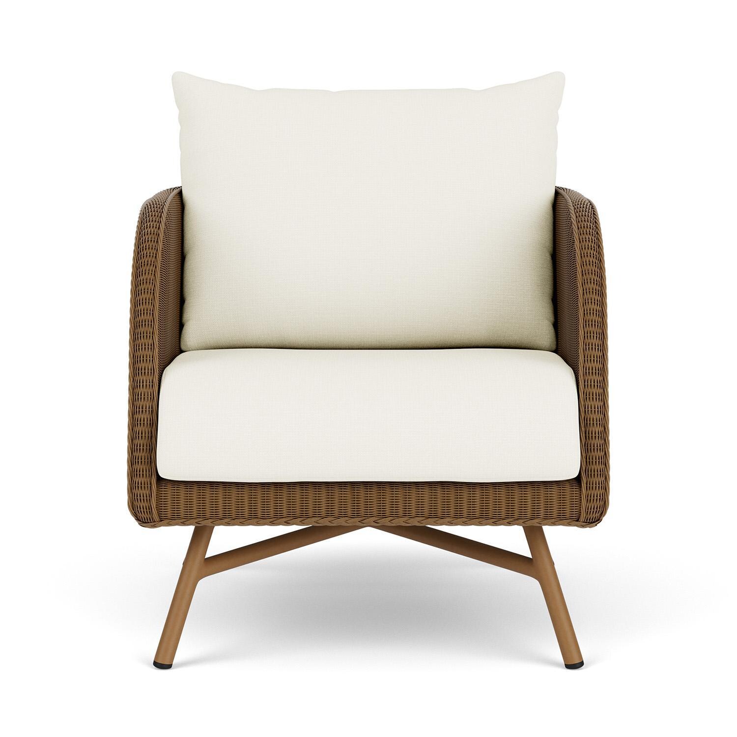Lloyd Flanders Essence Lounge Chair W/Sailcloth Salt Fabric - Hickory Finish thumbnail