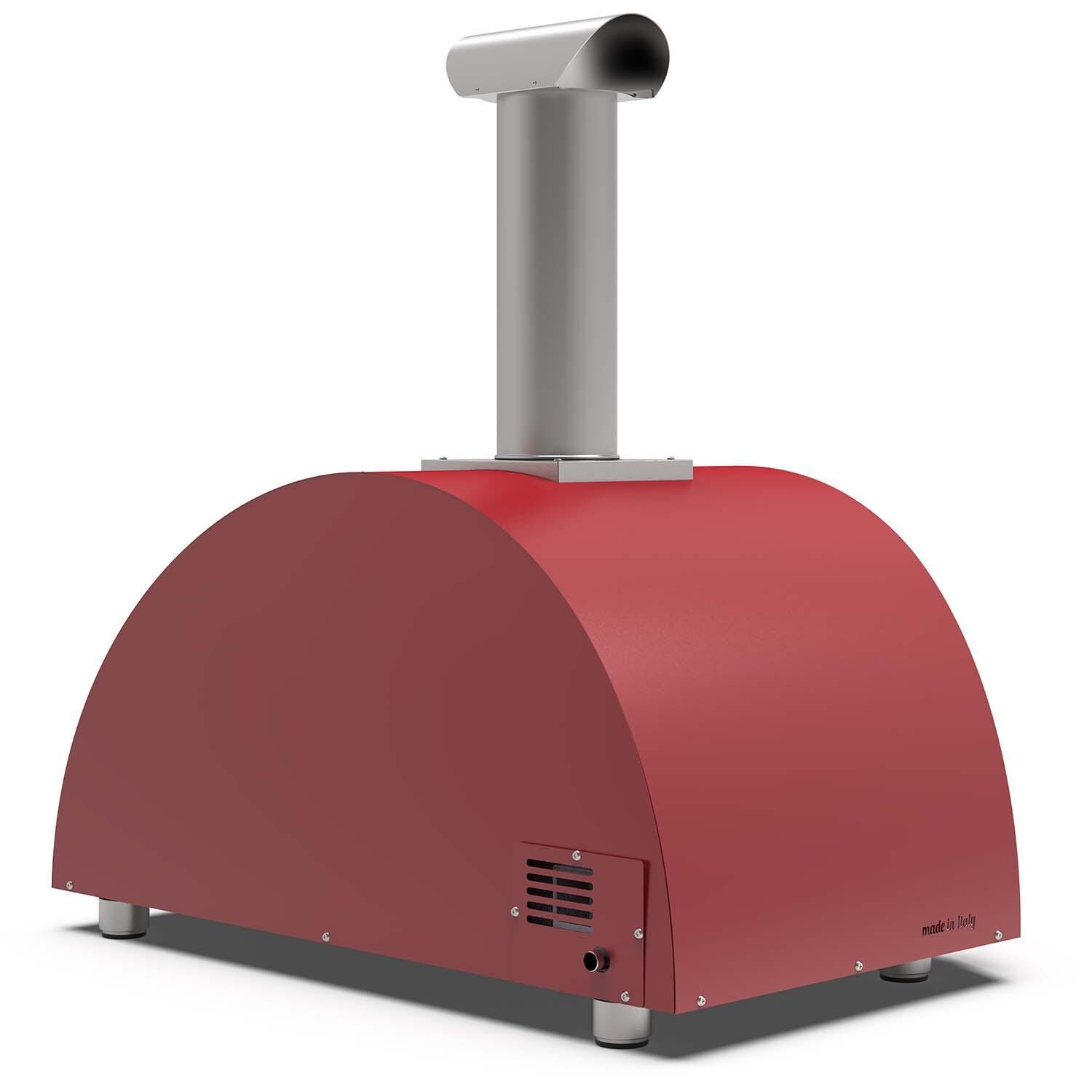 Alfa FXMD-3P-MROR-U Moderno 3 Pizze Natural Gas Pizza Oven - Antique Red - Left Side View - White Background thumbnail