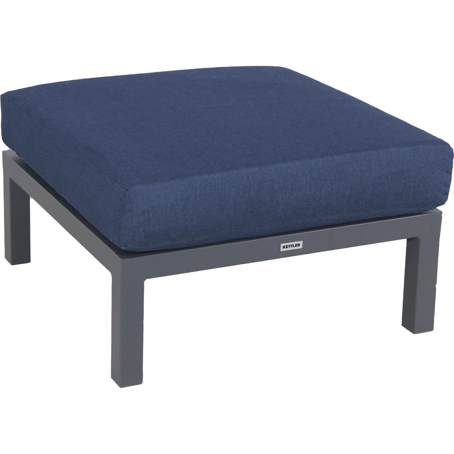 Elba Aluminum Ottoman in Charcoal/Spectrum Indigo by KETTLER