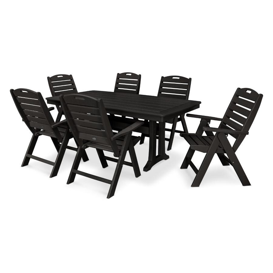 POLYWOOD 7 Piece Nautical Dining Set in Black thumbnail