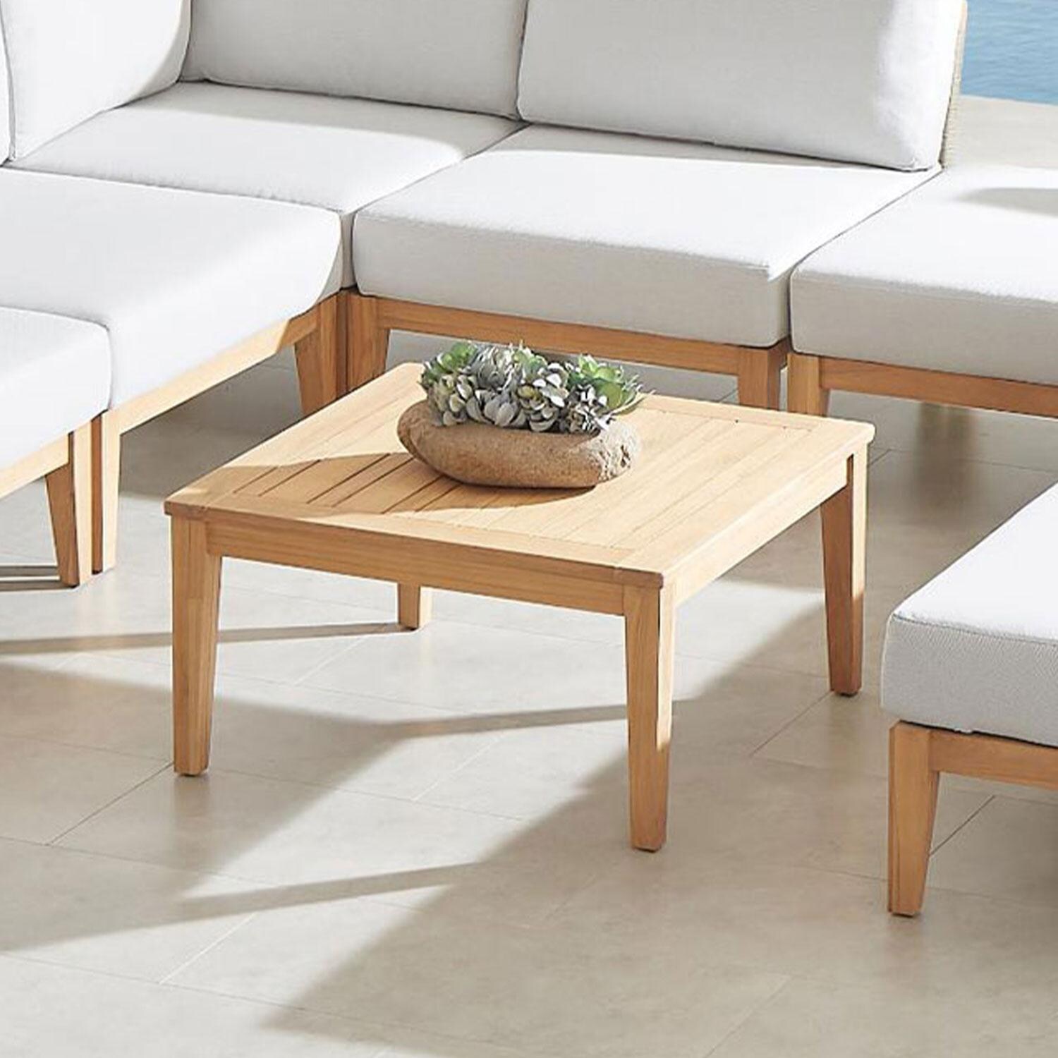 Peninsula Way 33 Inch Teak Outdoor Coffee Table by Lakeview Outdoor Designs