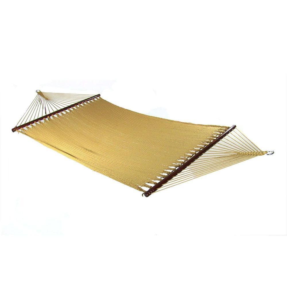 Ultimate Patio Soft-Spun Woven Rope Double Hammock - Tan thumbnail