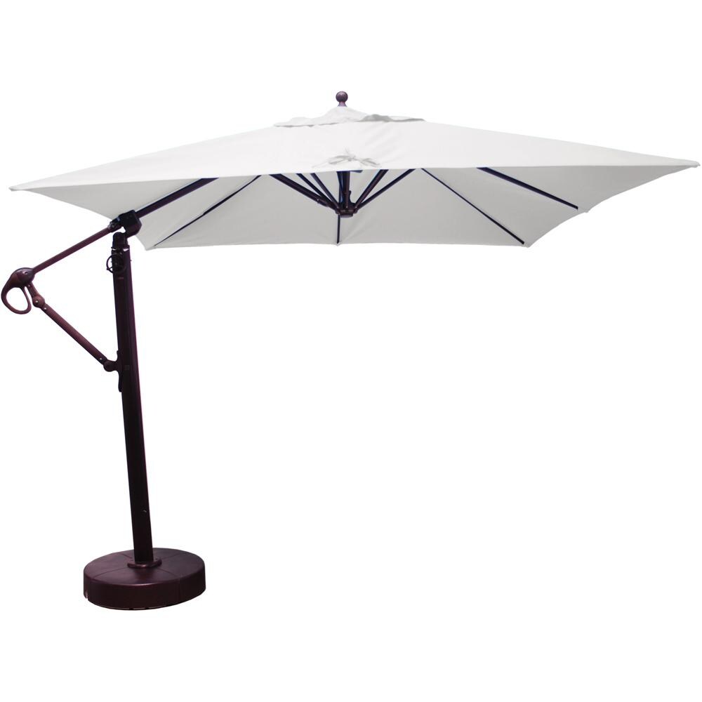 Galtech 10 X 10 Ft. Square Aluminum Patio Umbrella W/ Manual Lift & Easy Tilt Wheel - Antique Bronze Frame W/ Canvas Sunbrella Fabric thumbnail