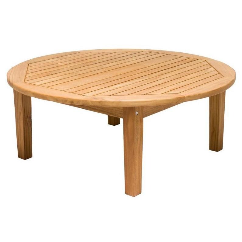 Royal Teak Collection Miami 42 Inch Round Teak Patio Coffee Table thumbnail