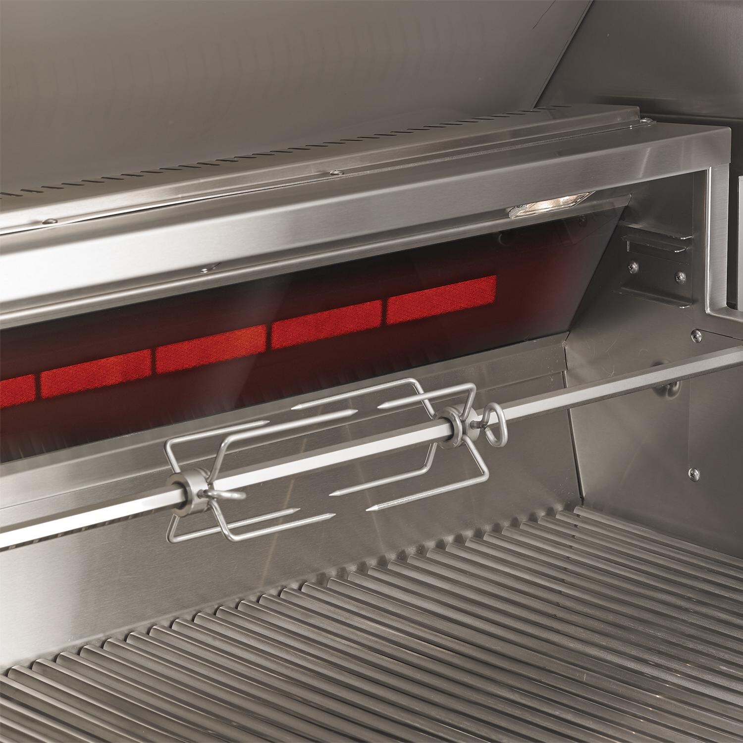 Twin Eagles TE1BQ54RS-N Eagle One 54-Inch 4-Burner Built-In Natural Gas Grill with Sear Zone & Two Infrared Rotisserie Burners - Black Glass Infrared Rotisserie Burner - Burner On thumbnail