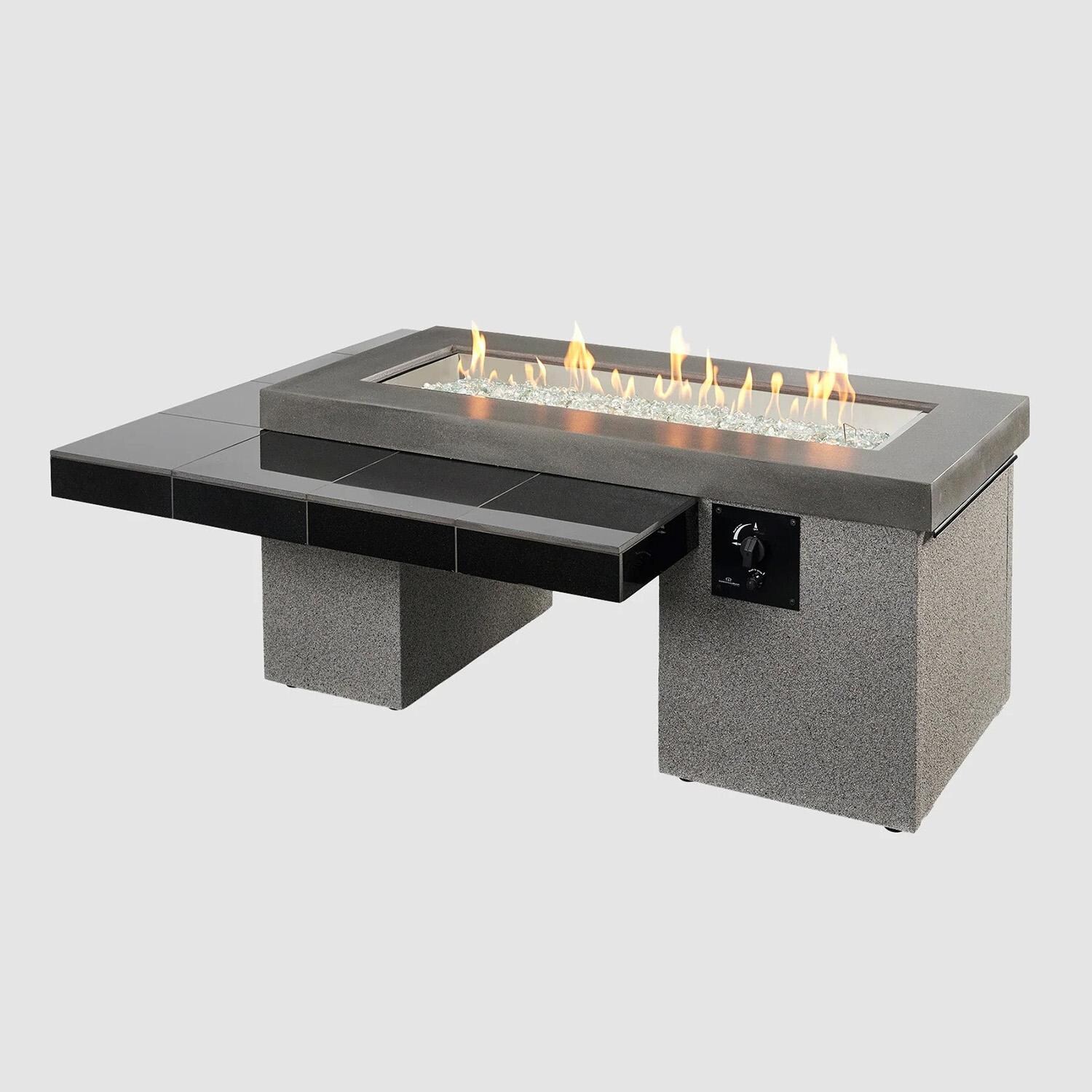 Emfield 48 Inch Rectangular Aluminum Natural Gas Fire Pit Table in Black By Lakeview Outdoor Designs - White Background thumbnail