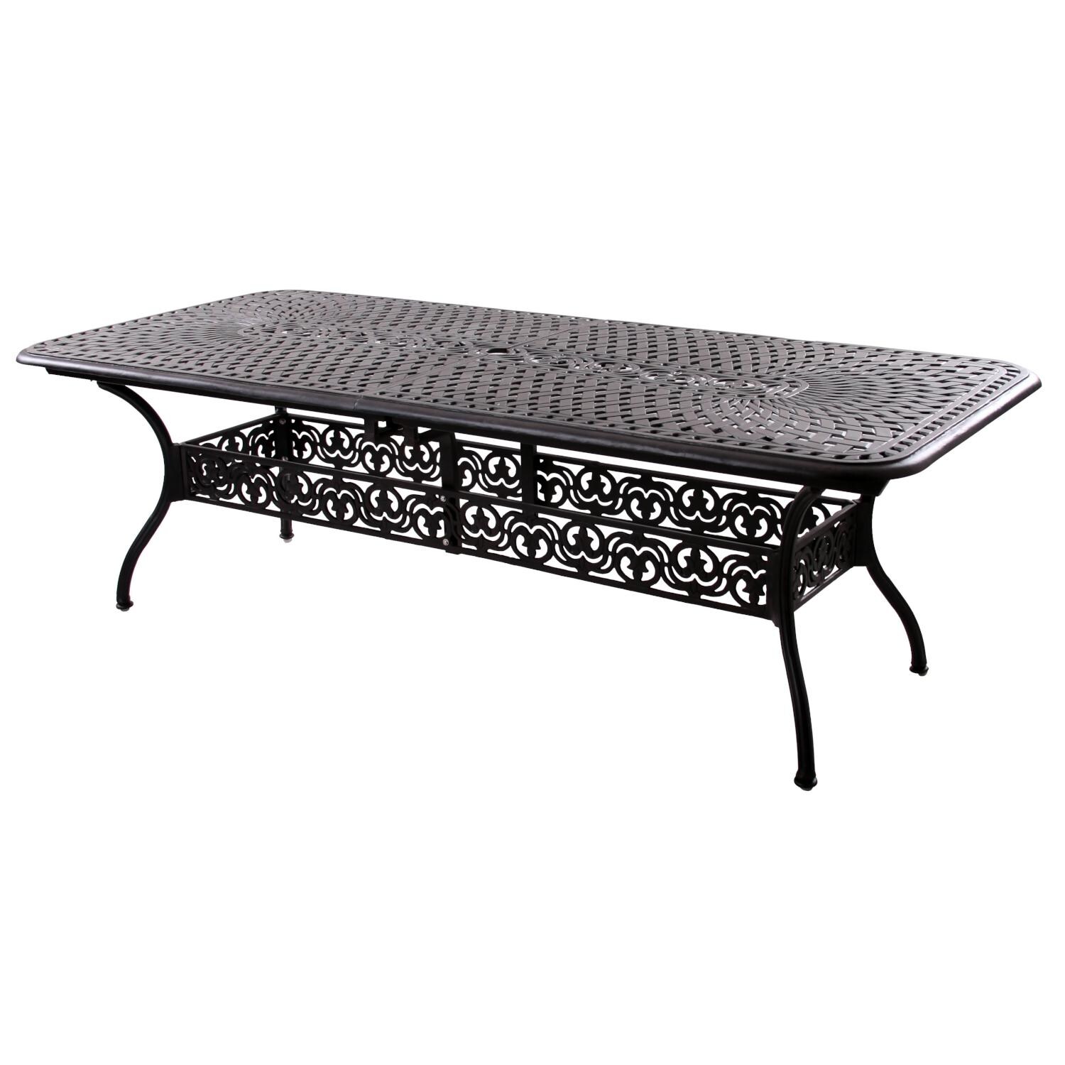 Darlee 201030-11PC-60LE Sedona 11 Piece Cast Aluminum Patio Dining Set W/ 92 X 42 Inch Rectangular Extension Table & Sesame Cushions - Dining Table thumbnail
