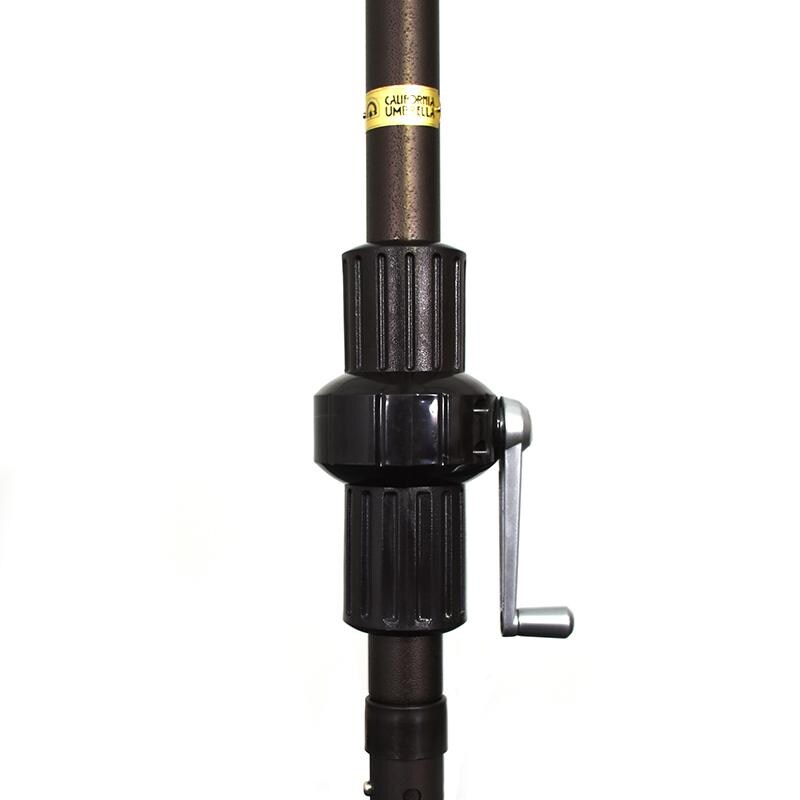 California Umbrella 9 Ft Octagonal Aluminum Collar Tilt Patio Umbrella W/ Crank Lift & Aluminum Ribs - Crank Housing Detail