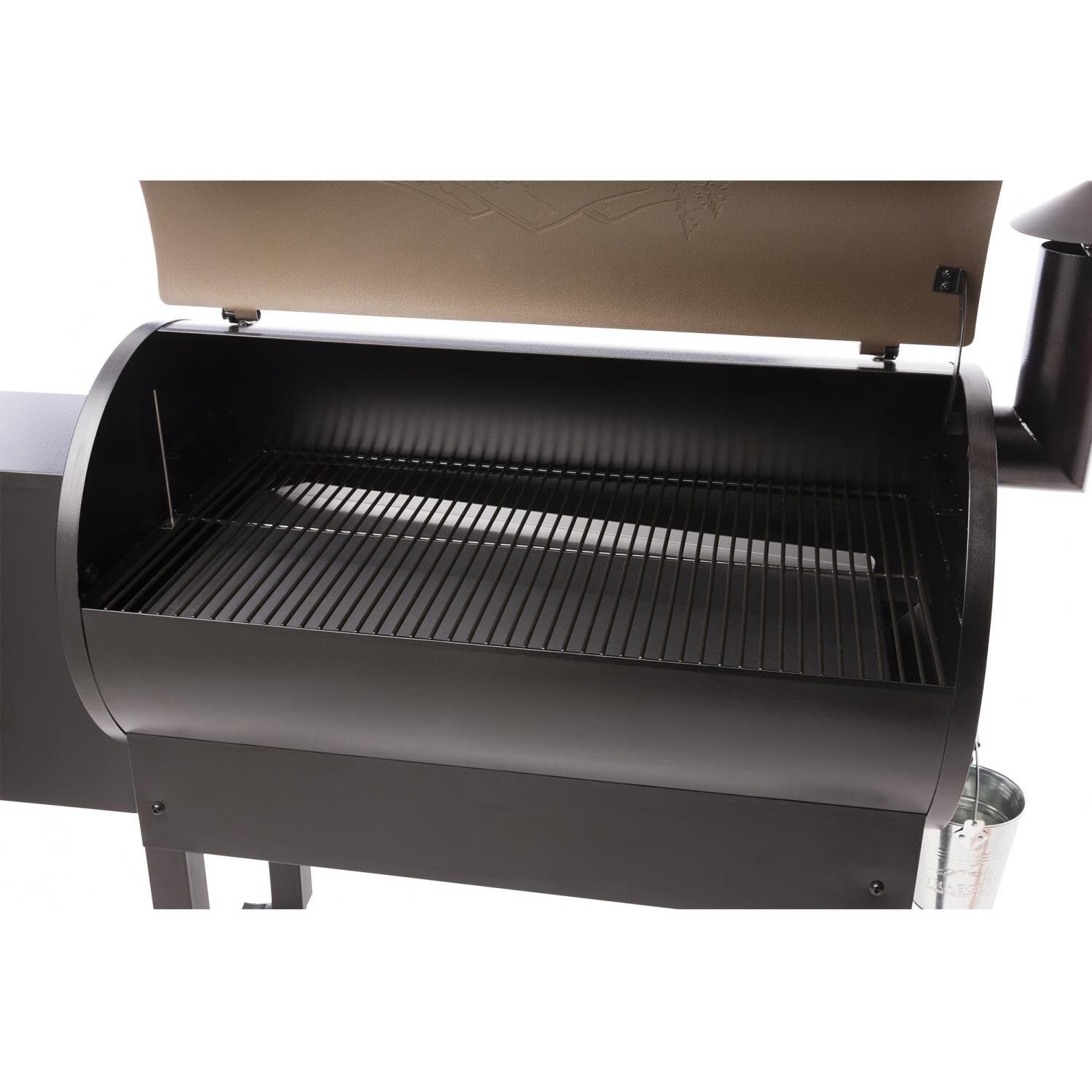 Traeger Texas Elite 34 Pellet Grill On Cart - Lid Open thumbnail