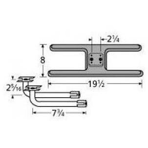 Cast Iron H Twin, Centered, 2.25 Inch Offset Burner 21002-76112