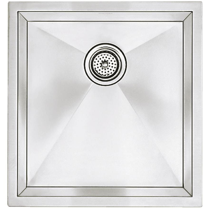 Blanco Precision Medium 19 X 18 18-Gauge Single Bowl Stainless Steel Undermount Sink - 516224 (Shown With Drain - Not Included) thumbnail