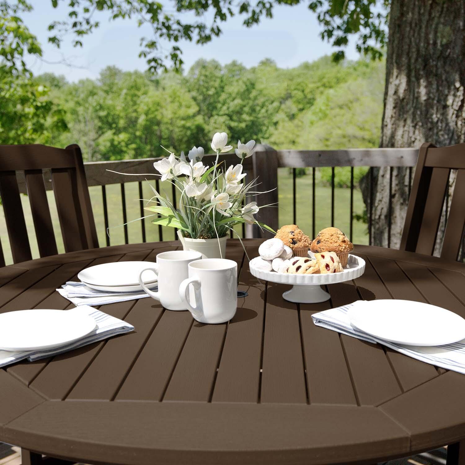 Hart Lane 5 Pc Set Recycled Plastic Counter Height Dining Set In Weathered Acorn By Lakeview - Detail thumbnail