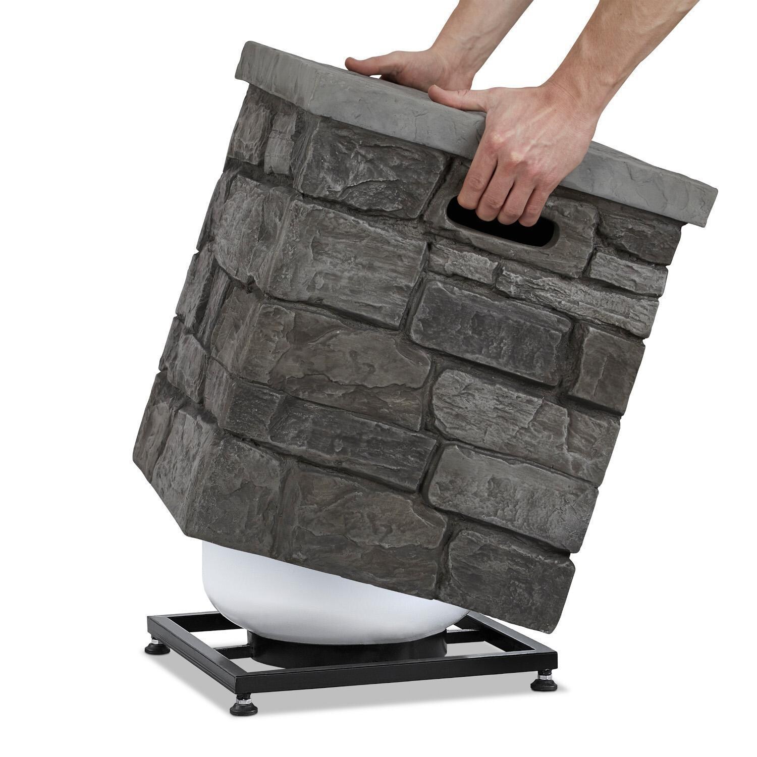 Lakeview Outdoor Designs SC-11815-GRY Baywood Propane Tank Cover - Demo - White Background thumbnail