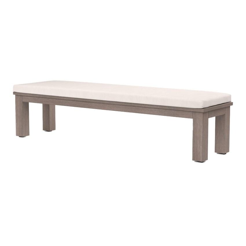 Laguna 72 inch Aluminum Bench w/ No Welt in Driftwood/Canvas Natural by Sunset West - White Background thumbnail