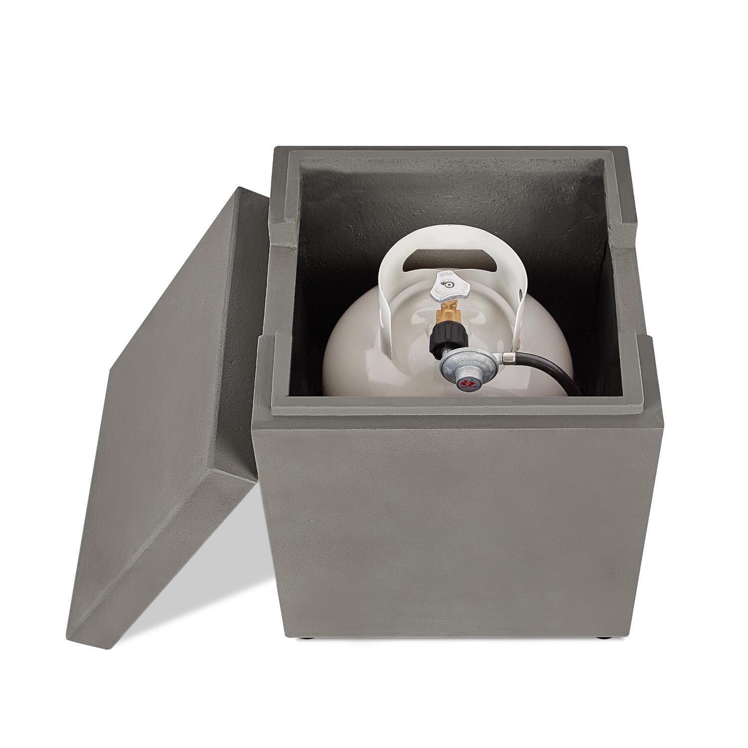 BBQGuys Signature 357-FLNT Olliewood Propane Tank Cover - Flint - Demo - White Background thumbnail