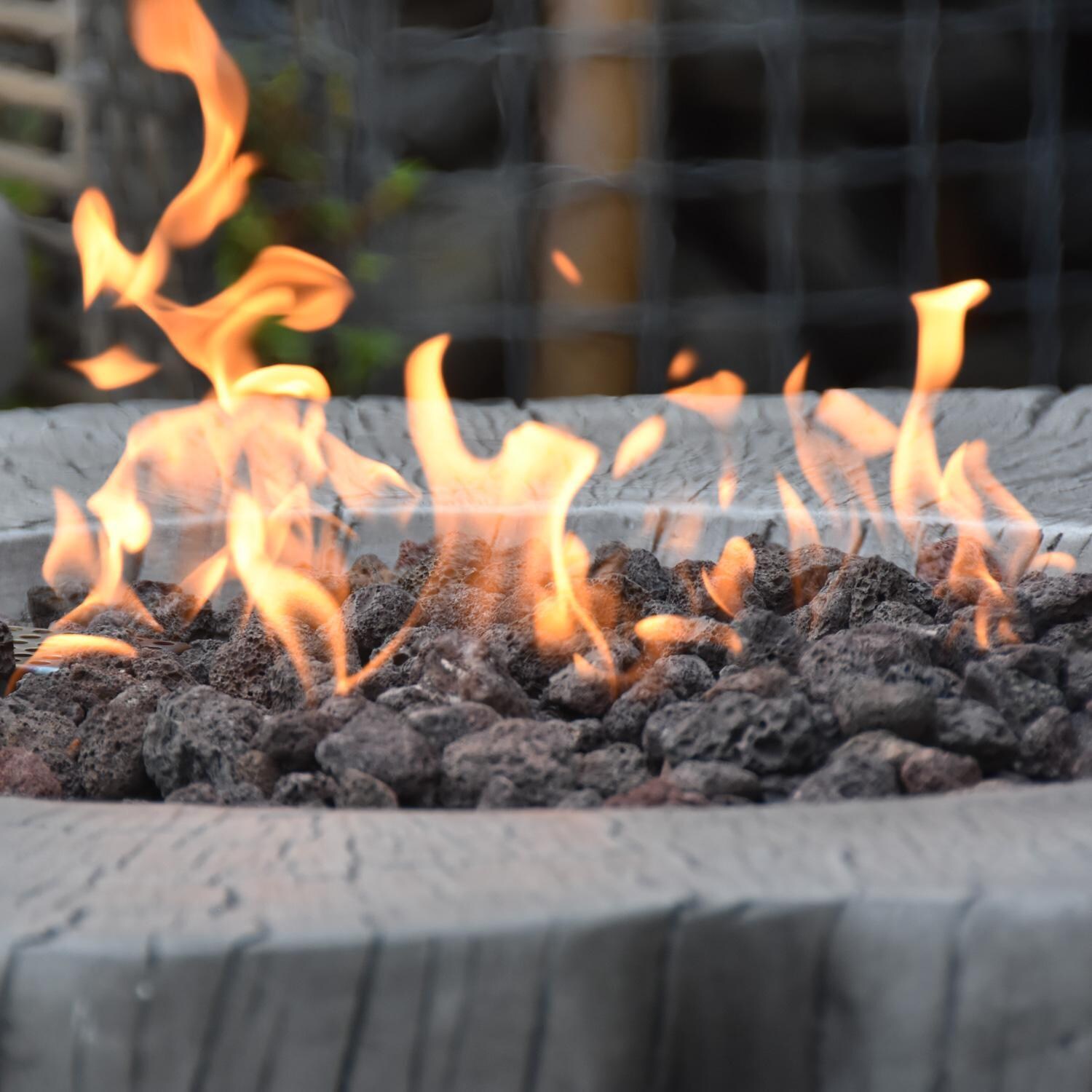 Elementi OFG145CG-LP Manchester 39-Inch Round Propane Fire Pit Table - Roaring Flames - Detail thumbnail