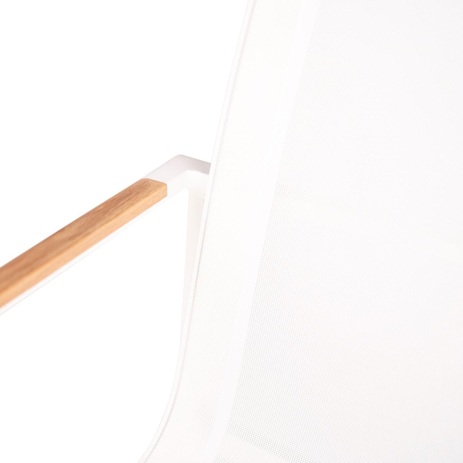 Teak + Table St Barts Aluminum Stacking Dining Chair in White - Detail thumbnail