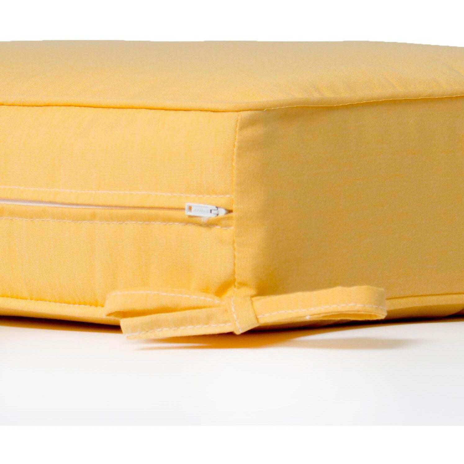 Medium Replacement Ottoman Cushion With Piping - Zipper and Tie Detail thumbnail