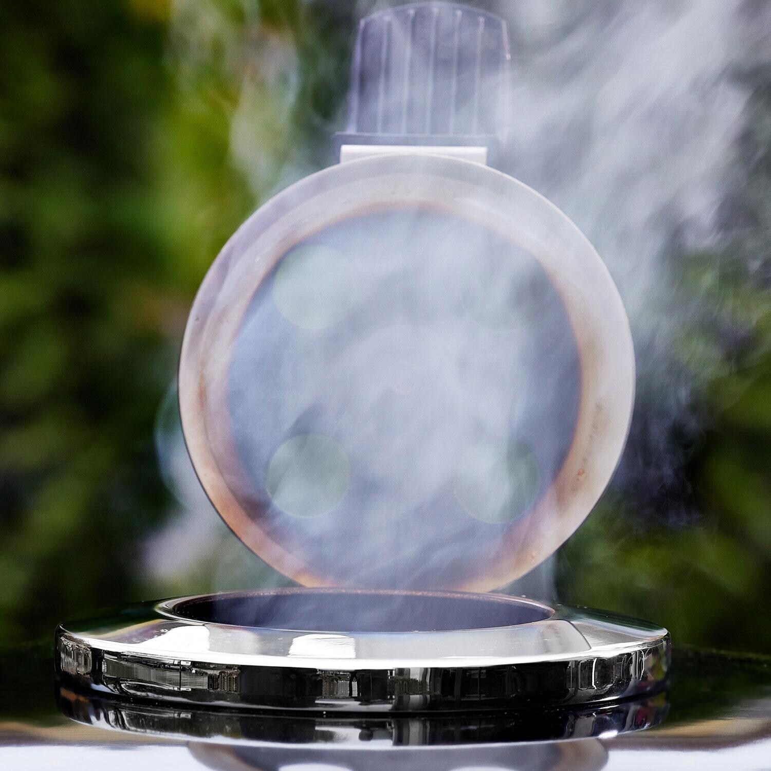 Weber 18501101 Summit 24-Inch Kamado S6 Charcoal Grill Center - Damper - Open - Front View - Detail thumbnail