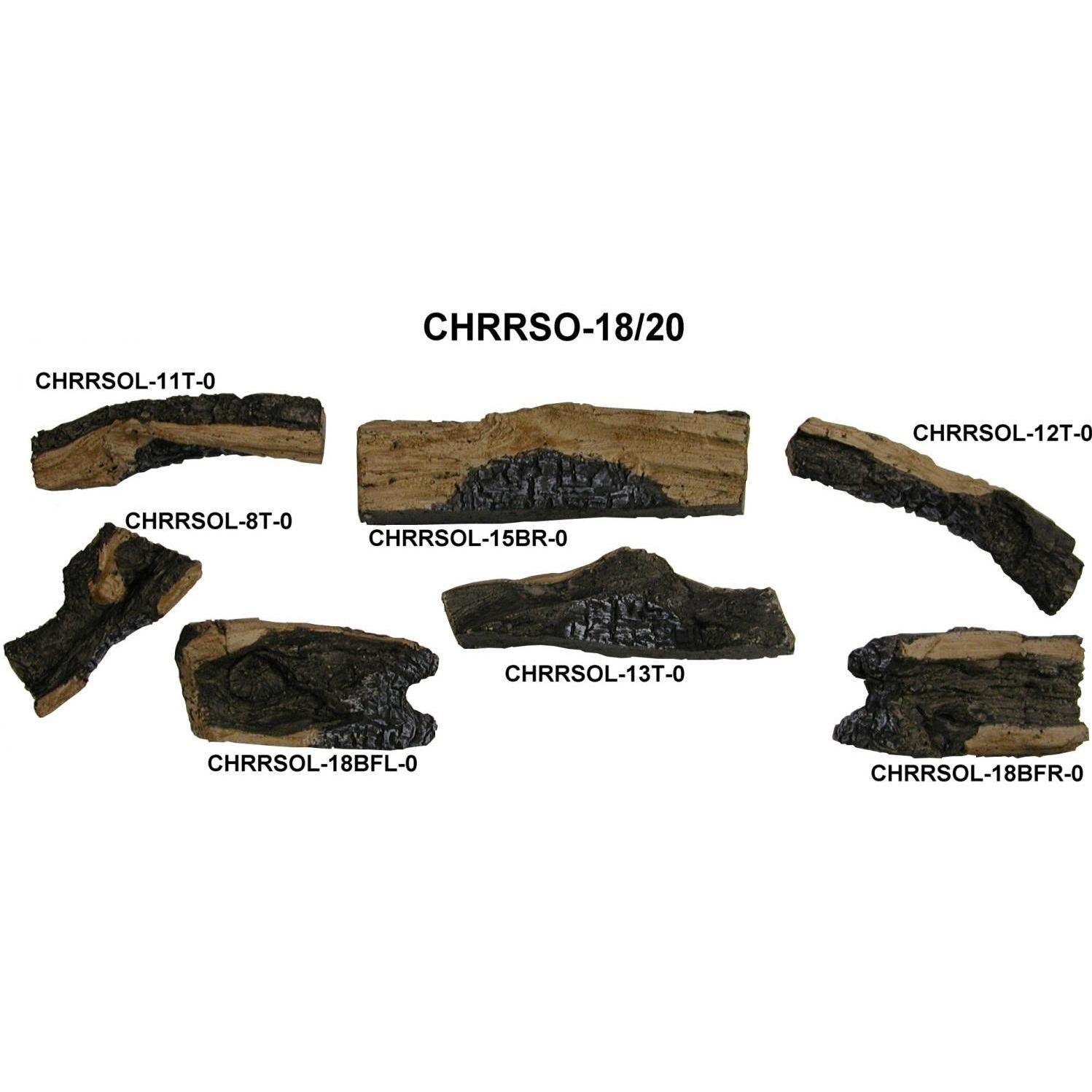 Peterson Real Fyre Charred Rugged Split Oak Log Breakdown thumbnail